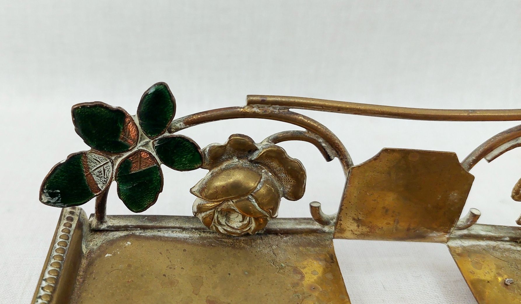 Victorian Brass And Cut Glass Inkwell Stand Set - Image 10