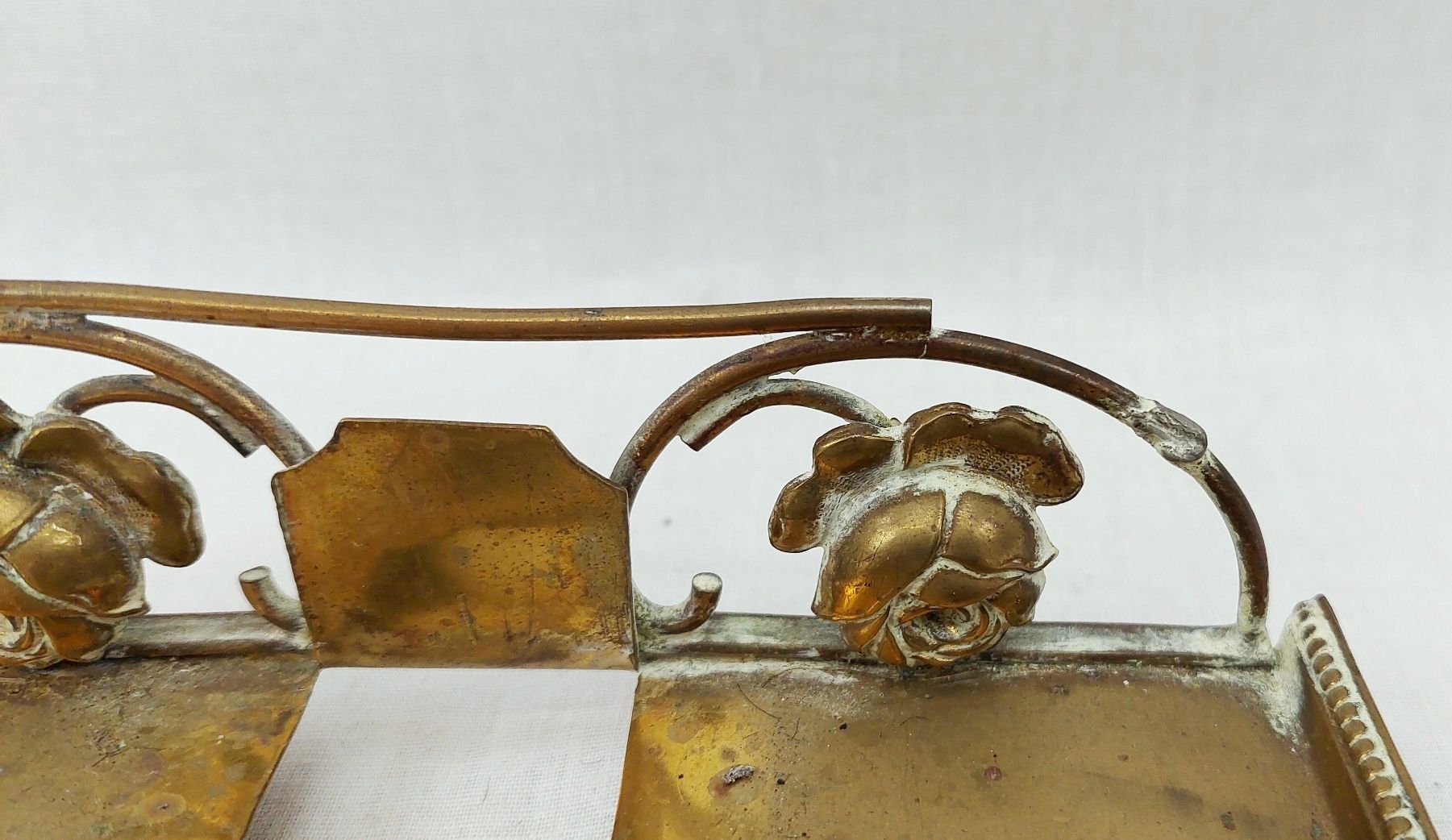Victorian Brass And Cut Glass Inkwell Stand Set - Image 9