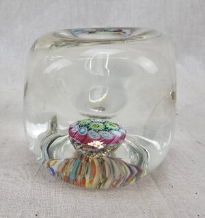 1960s Dimpled Murano Millefiori Paperweight