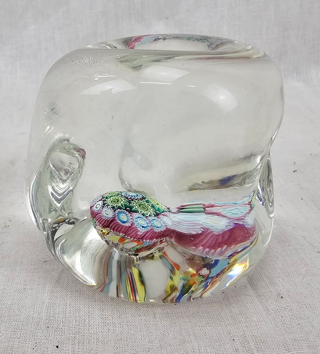 1960s Dimpled Murano Millefiori Paperweight - Image 3