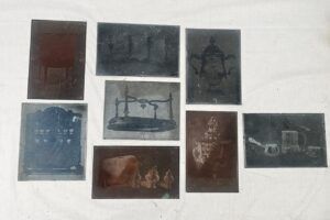 8 Antique Steel Printing Plates Of Antiques