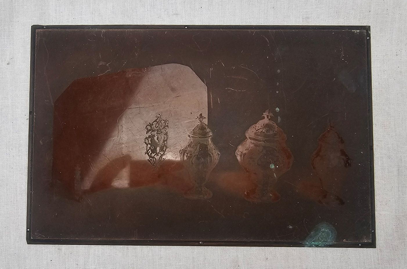 8 Antique Steel Printing Plates Of Antiques - Image 6