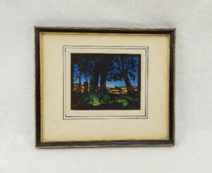 Antique Framed Print On Silk By Joseph Chamberlain