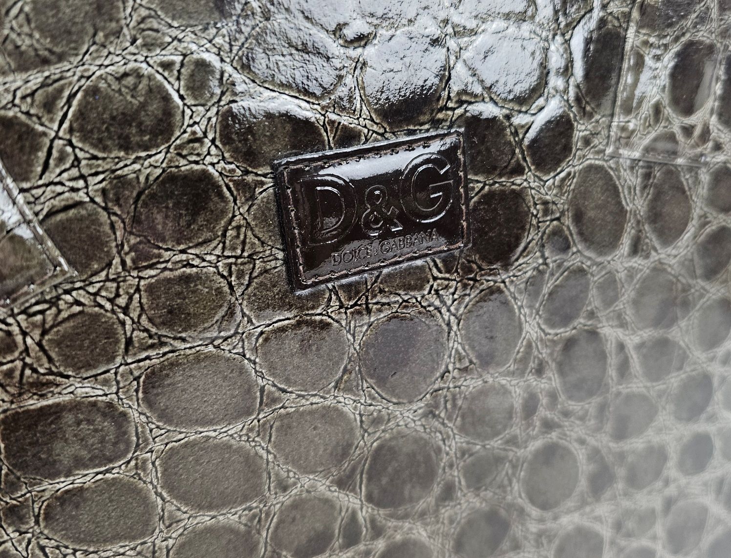 Brown Croc Leather Dolce And Gabbana Handbag - Image 5