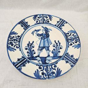 Circa 1780 Spanish Delft Blue And White Charger