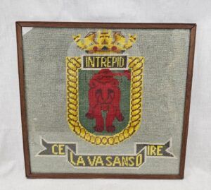 Framed HMS Intrepid Fearless Class Amphibious Warfare Ship Woolwork