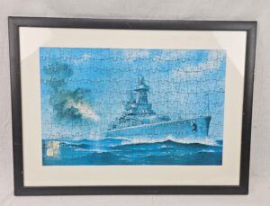 Framed Vintage Graf Spee Jigsaw Puzzle Picture
