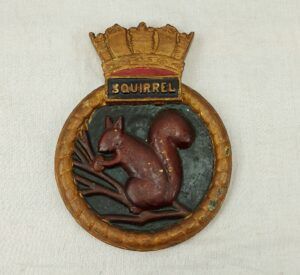 HMS Squirrel Algerine Class Minesweeper Bronze Boat Badge