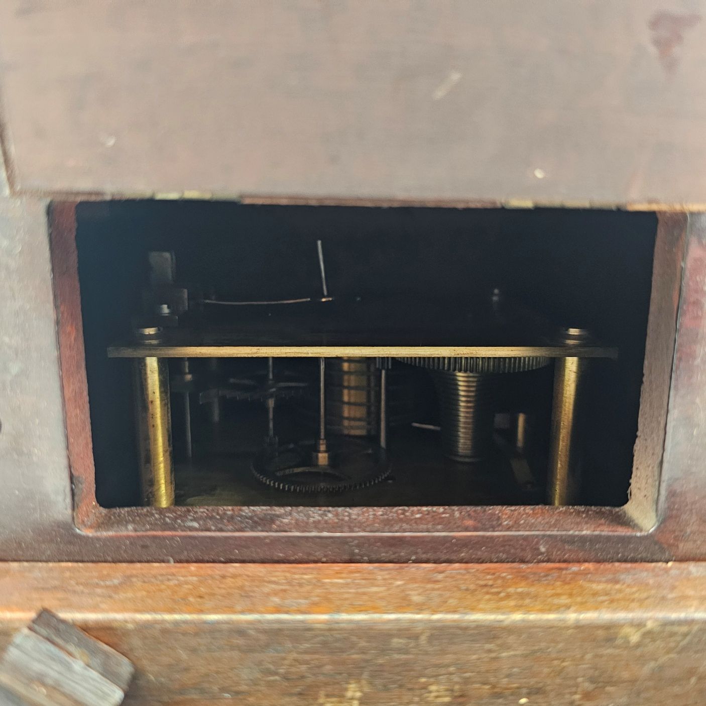 Mahogany GPO (General Post Office) Circular Fusee Wall Clock Dated 1965 - Image 18