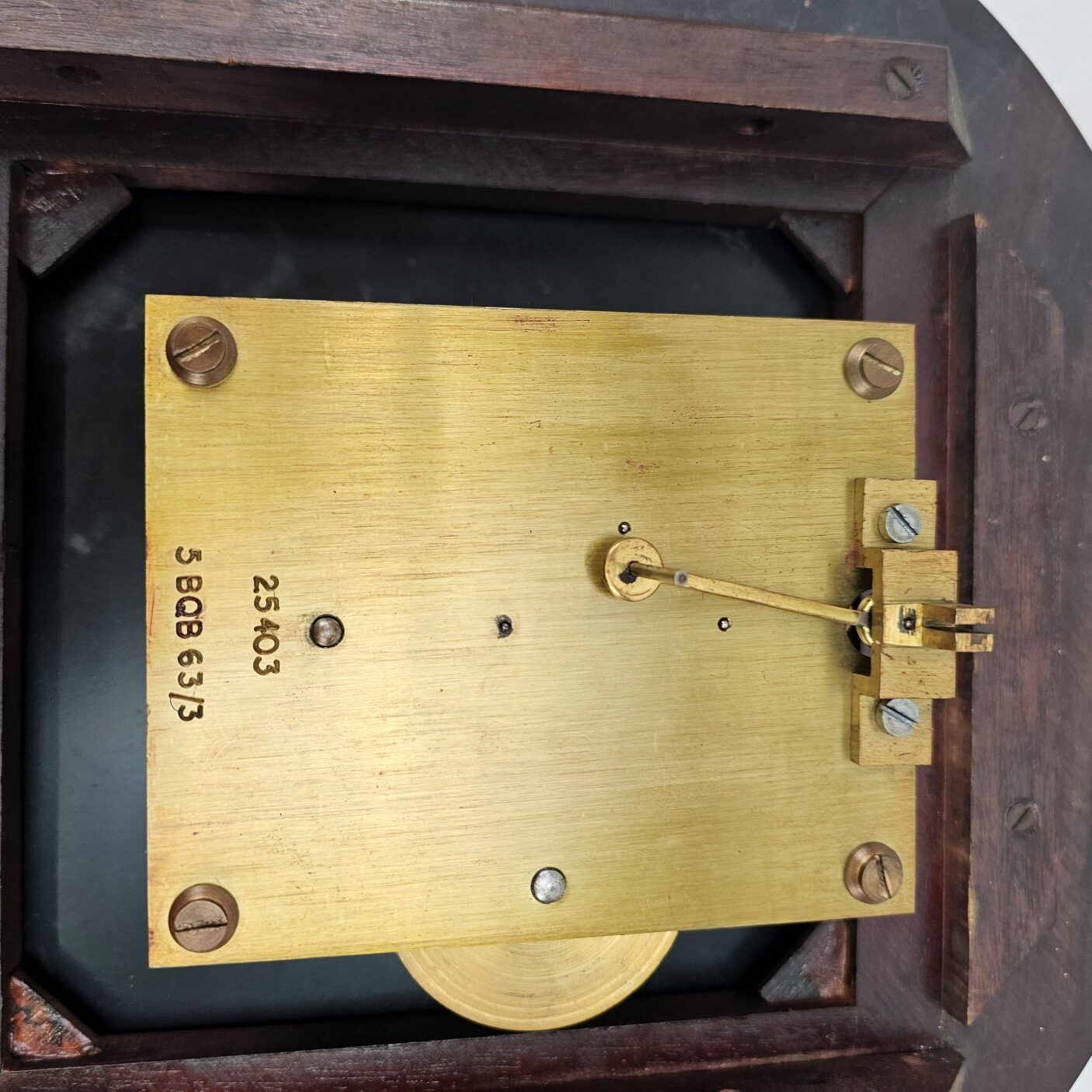 Mahogany GPO (General Post Office) Circular Fusee Wall Clock Dated 1965 - Image 14