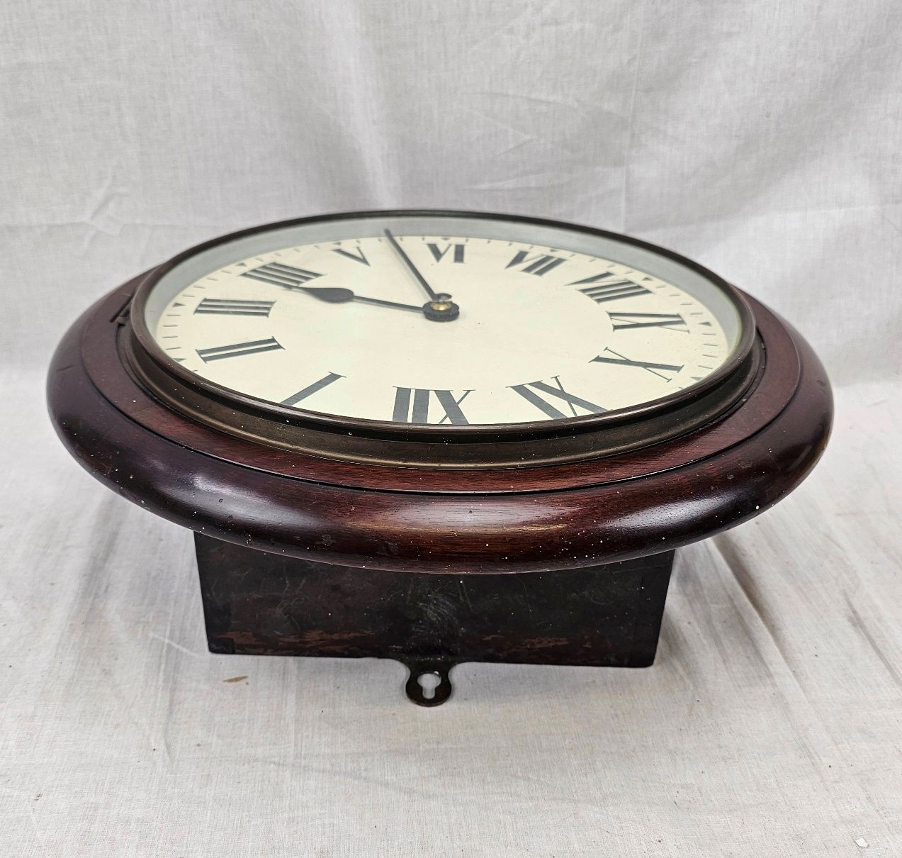 Mahogany GPO (General Post Office) Circular Fusee Wall Clock Dated 1965 - Image 2