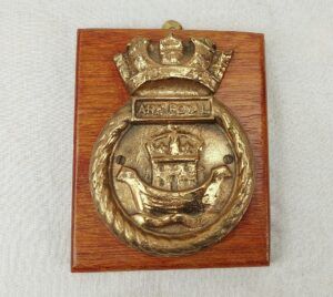 Mounted HMS Ark Royal (R09) Aircraft Carrier Bronze Boat Badge