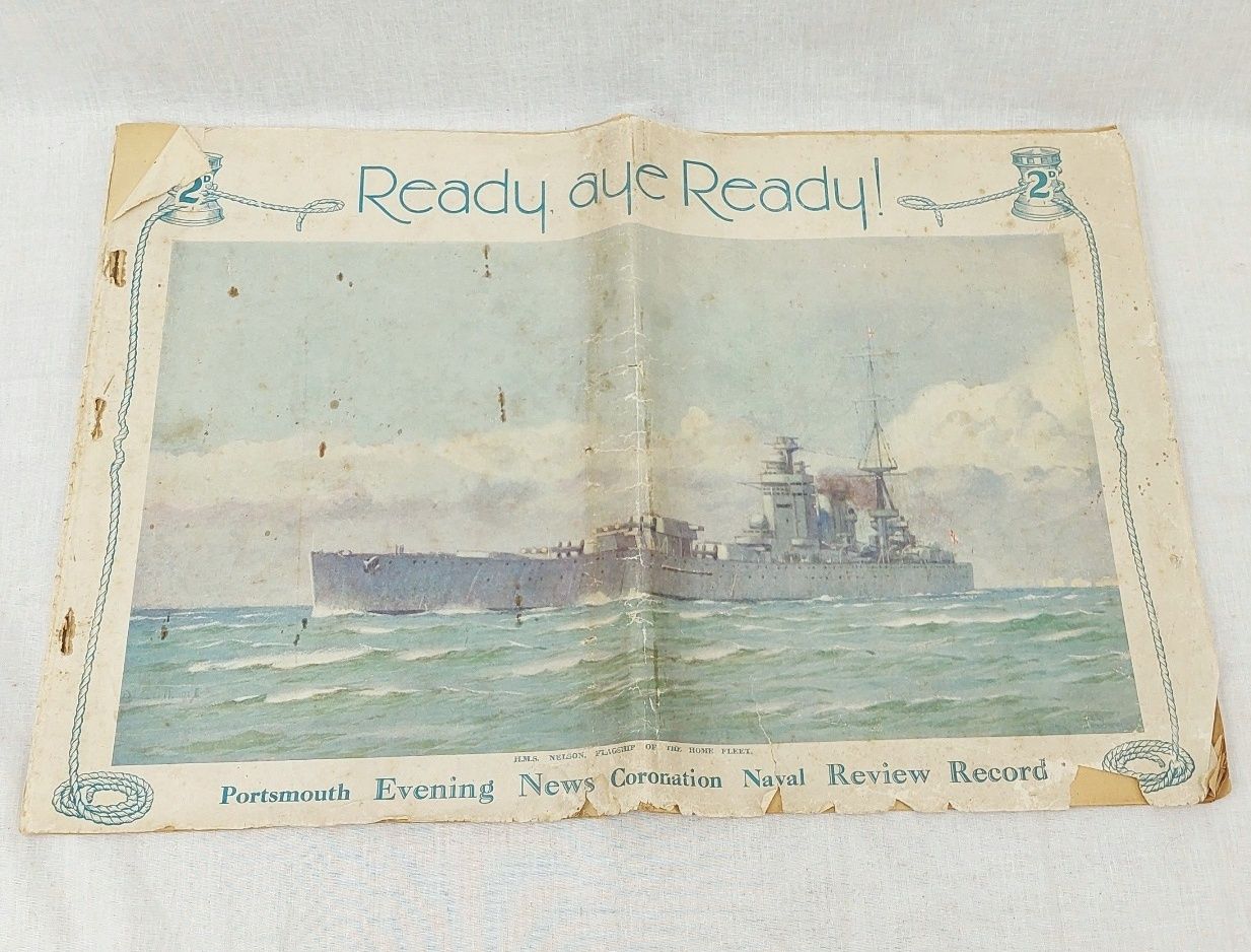 Portsmouth Evening News 1937 Coronation Naval Review Newspaper