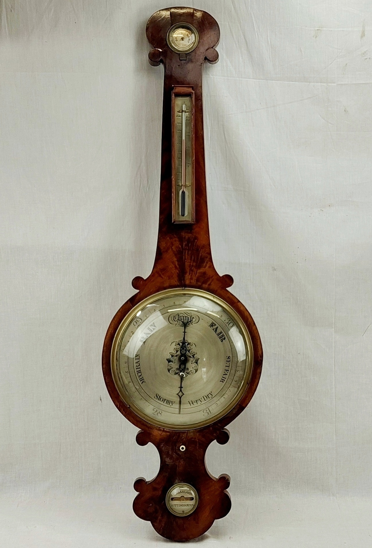 Regency Burr Walnut Banjo Barometer By J Baxland Of Sittingbourne