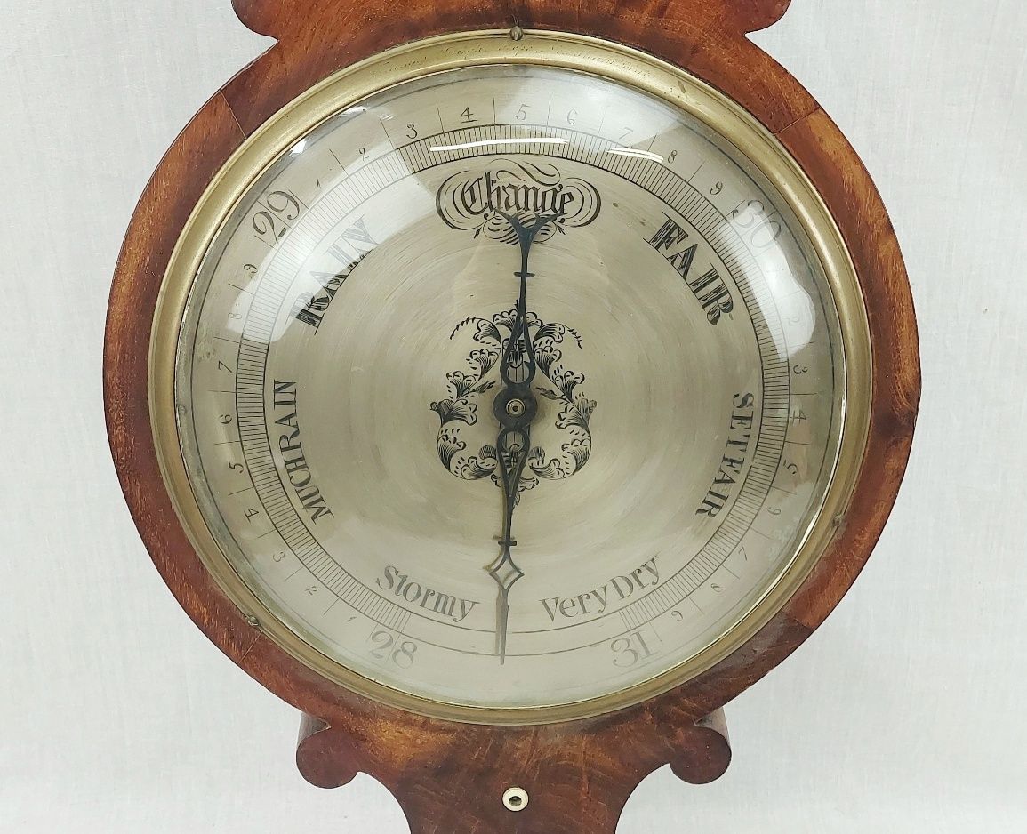 Regency Burr Walnut Banjo Barometer By J Baxland Of Sittingbourne - Image 12