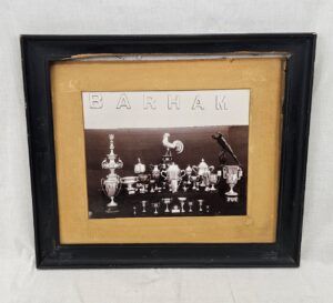 Vintage Photograph Of HMS Barnham Silver Trophies