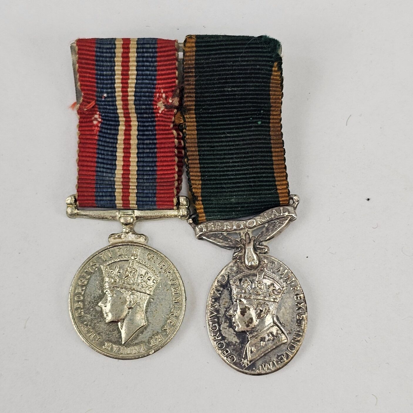 WW2 War And Territorial Army Miniature Medal Pair