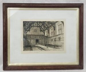 c1880 Etching Of The Hall By Beynon And Cheltenham