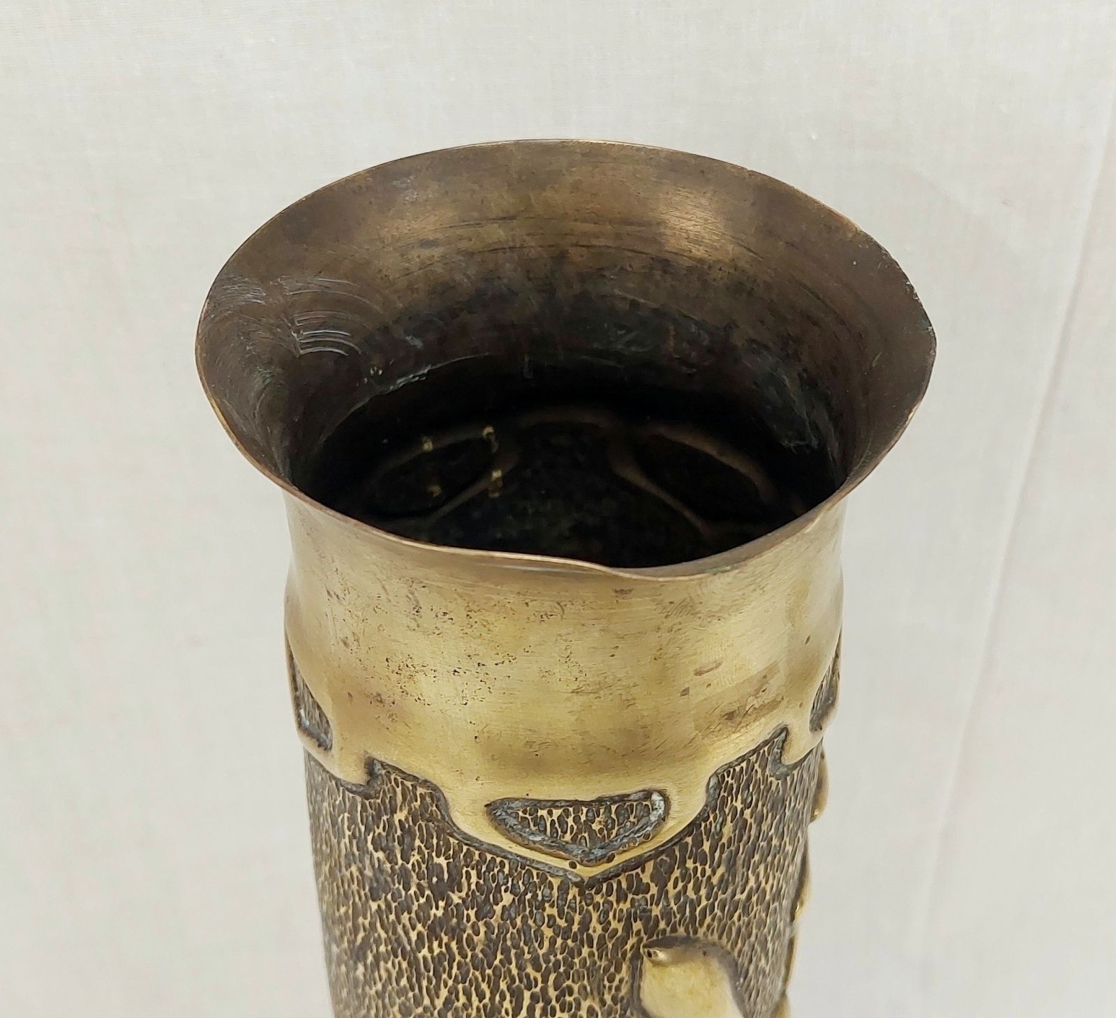 1907 French 75mm Trench Art Shell Case Vase - Image 7