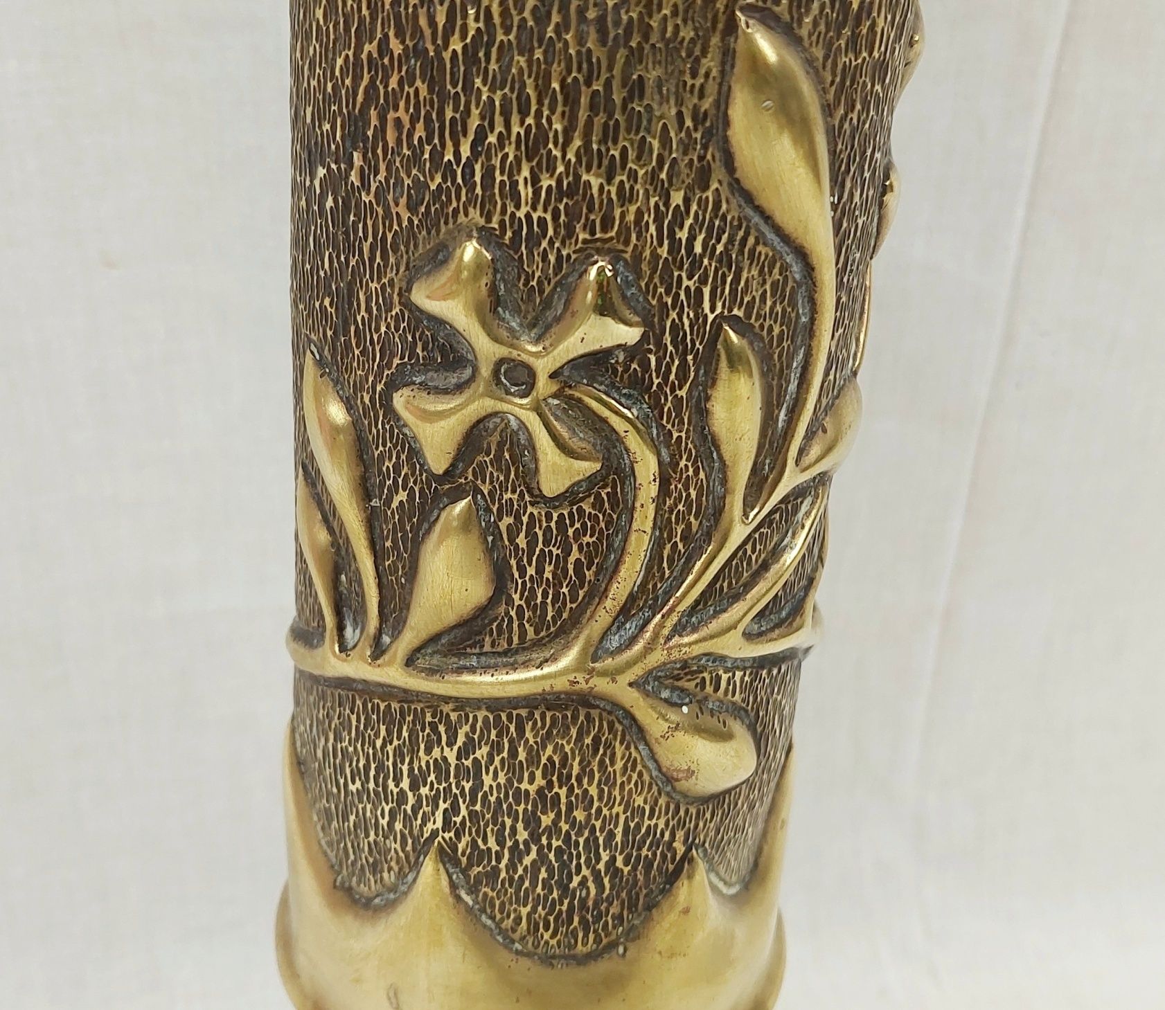 1907 French 75mm Trench Art Shell Case Vase - Image 6