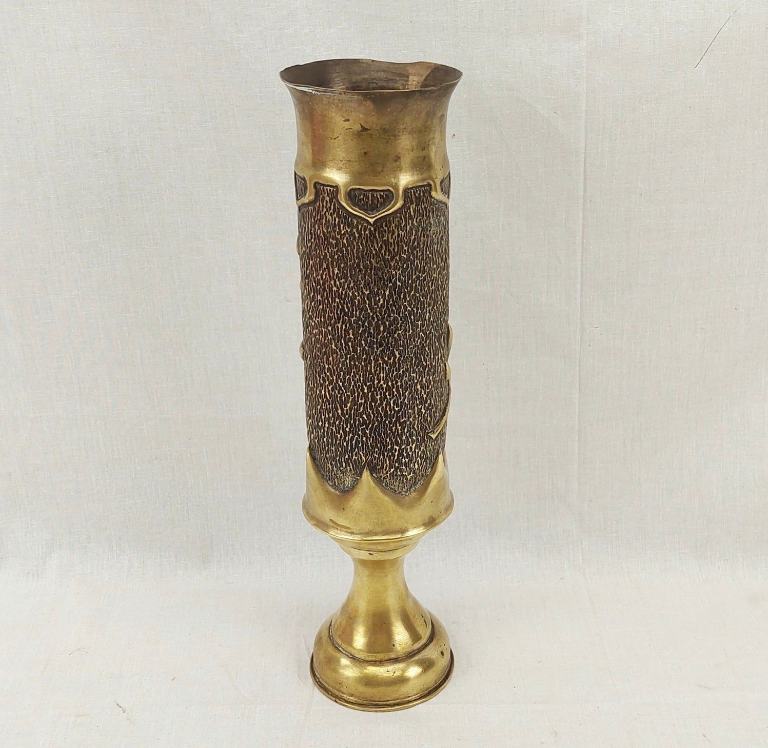 1907 French 75mm Trench Art Shell Case Vase - Image 2