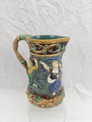 1878 Minton Majolica Carnival Castle Jug