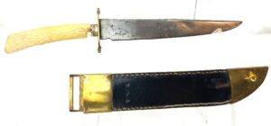 Anglo-Indian, c1837-1901, Victorian British Army Private Purchase Bowie Knife, with Original Scabbard and VR markings