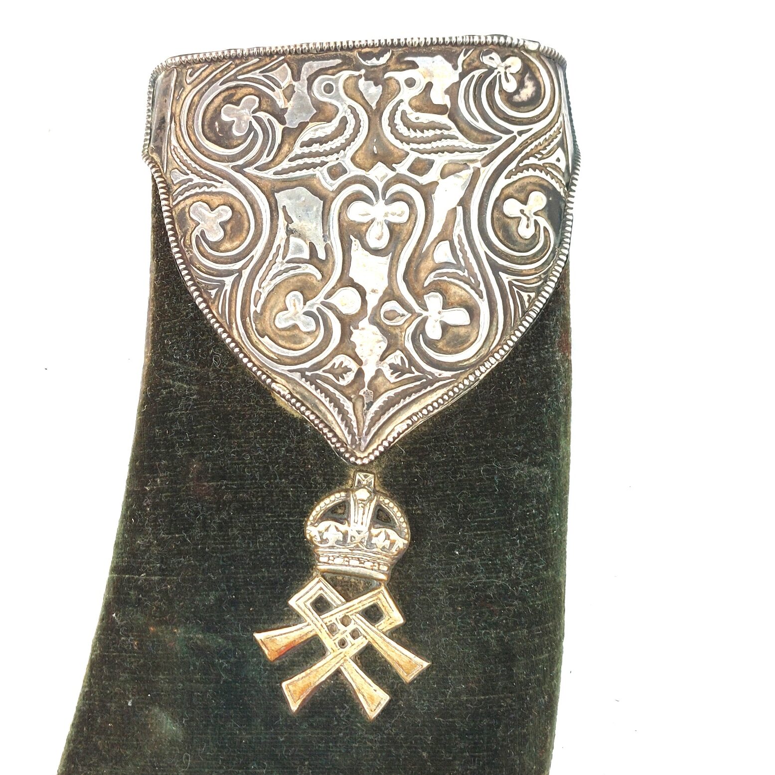 Anglo-Indian, WW1, 3rd Queen Alexandra’s Own Gurkha Rifles Kukri Dagger, with Green Velvet Scabbard - Image 11