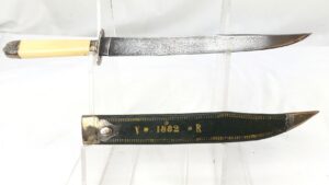 British, 1882, Victorian Silver Mounted Bowie Knife - "The Knife That May Have Saved a Queen", Made in Sheffield