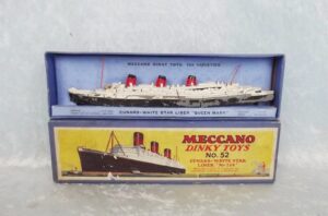 Boxed Pre-War Dinky Toys No. 52 Cunard White Star Liner Queen Mary No.534 1934-5