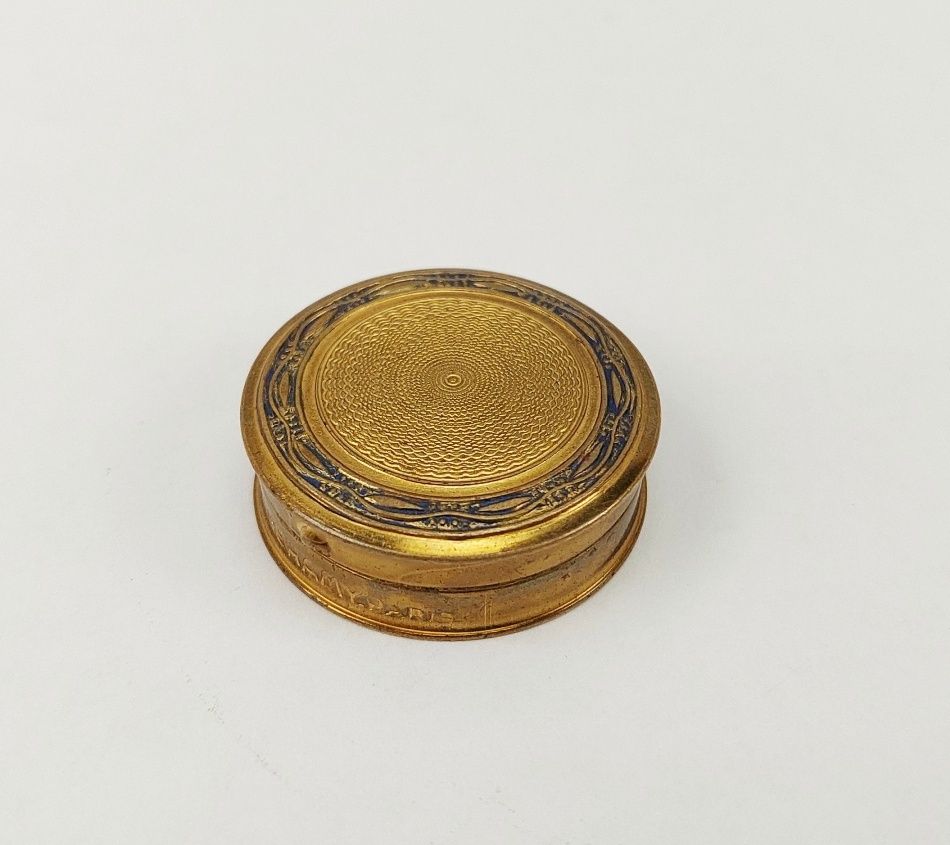 Edwardian Gilt Brass Miniature Ladies Compact