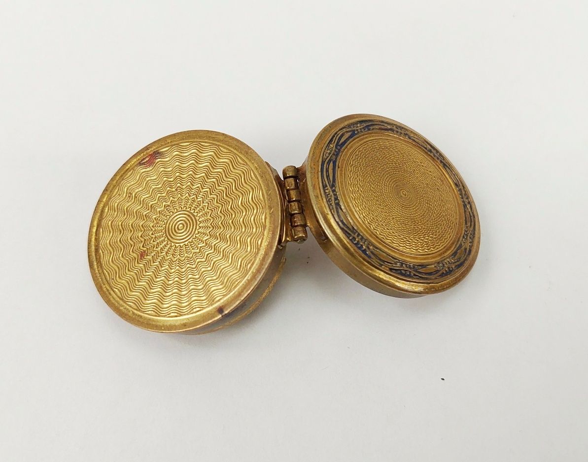Edwardian Gilt Brass Miniature Ladies Compact - Image 5