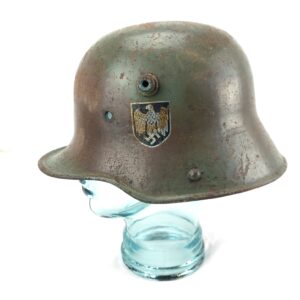 German, WW2, Transitional Austrian M17 Steel Heer Helmet – Double Decal – No Liner
