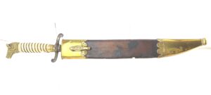 Imperial German c.1850 Hunting Dagger with Brass Boar’s Head Pommel and Scabbard