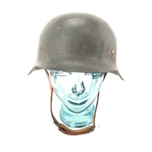 Original German WW2 M42 Combat Helmet – CKL68 / Lot No. 4100 – With Original Leather Liner (No Decals)