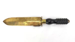 Post-War European Naval Diver’s Knife with Rare Brass Scabbard, Likely by Siebe Gorman & Co Ltd