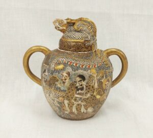 Signed Japanese Meiji Period Miniature Satsuma Pot