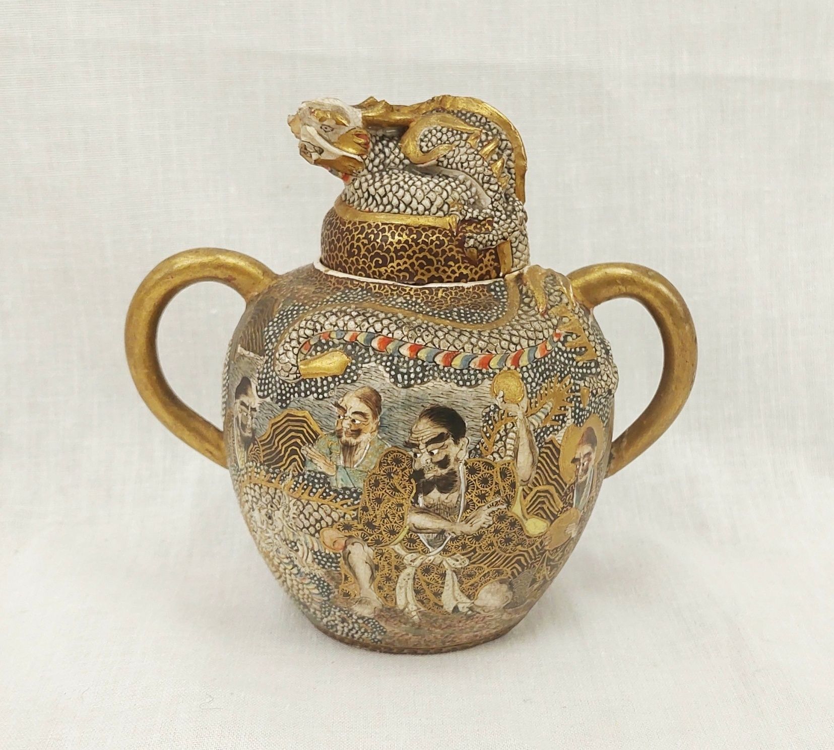 Signed Japanese Meiji Period Miniature Satsuma Pot