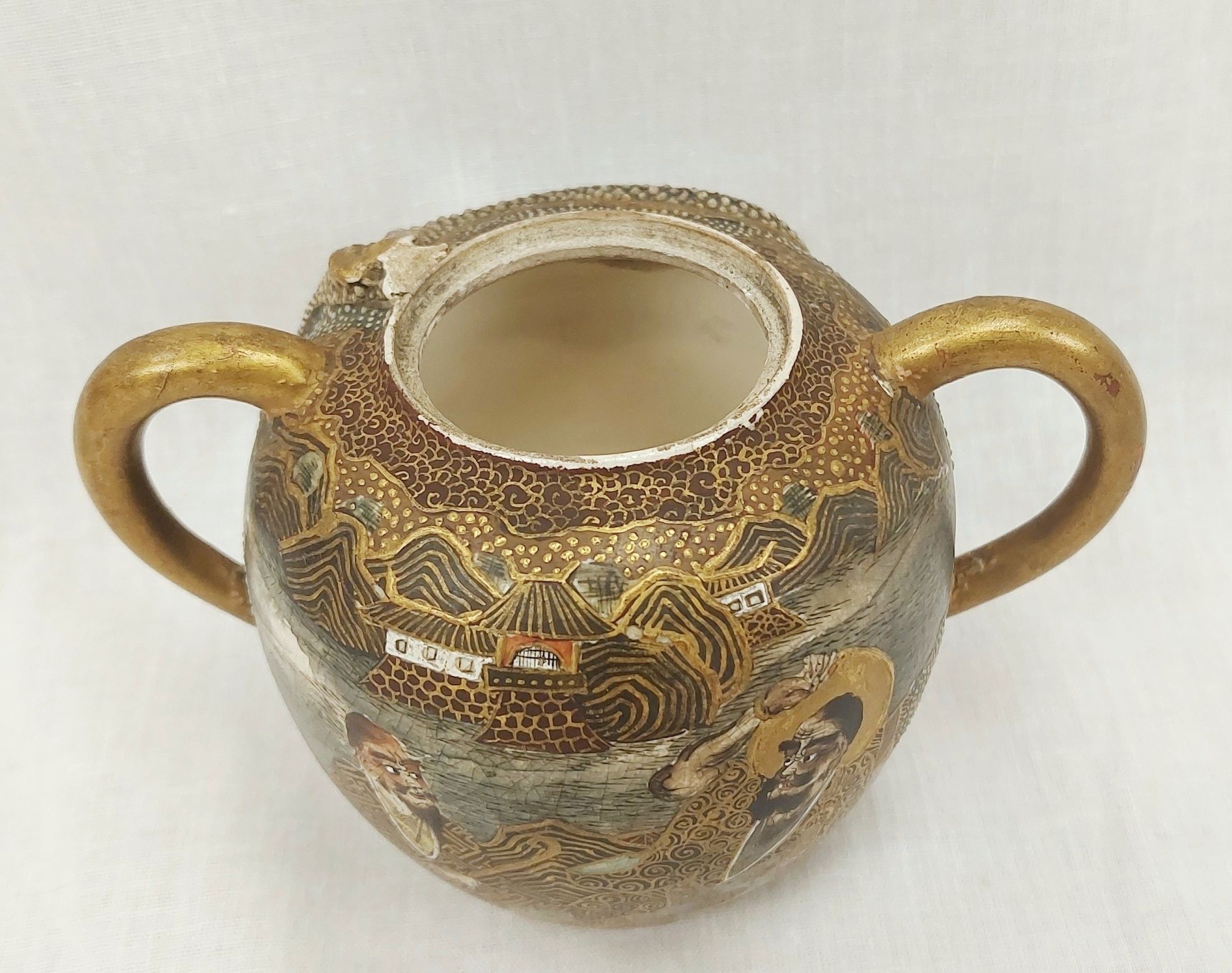 Signed Japanese Meiji Period Miniature Satsuma Pot - Image 7