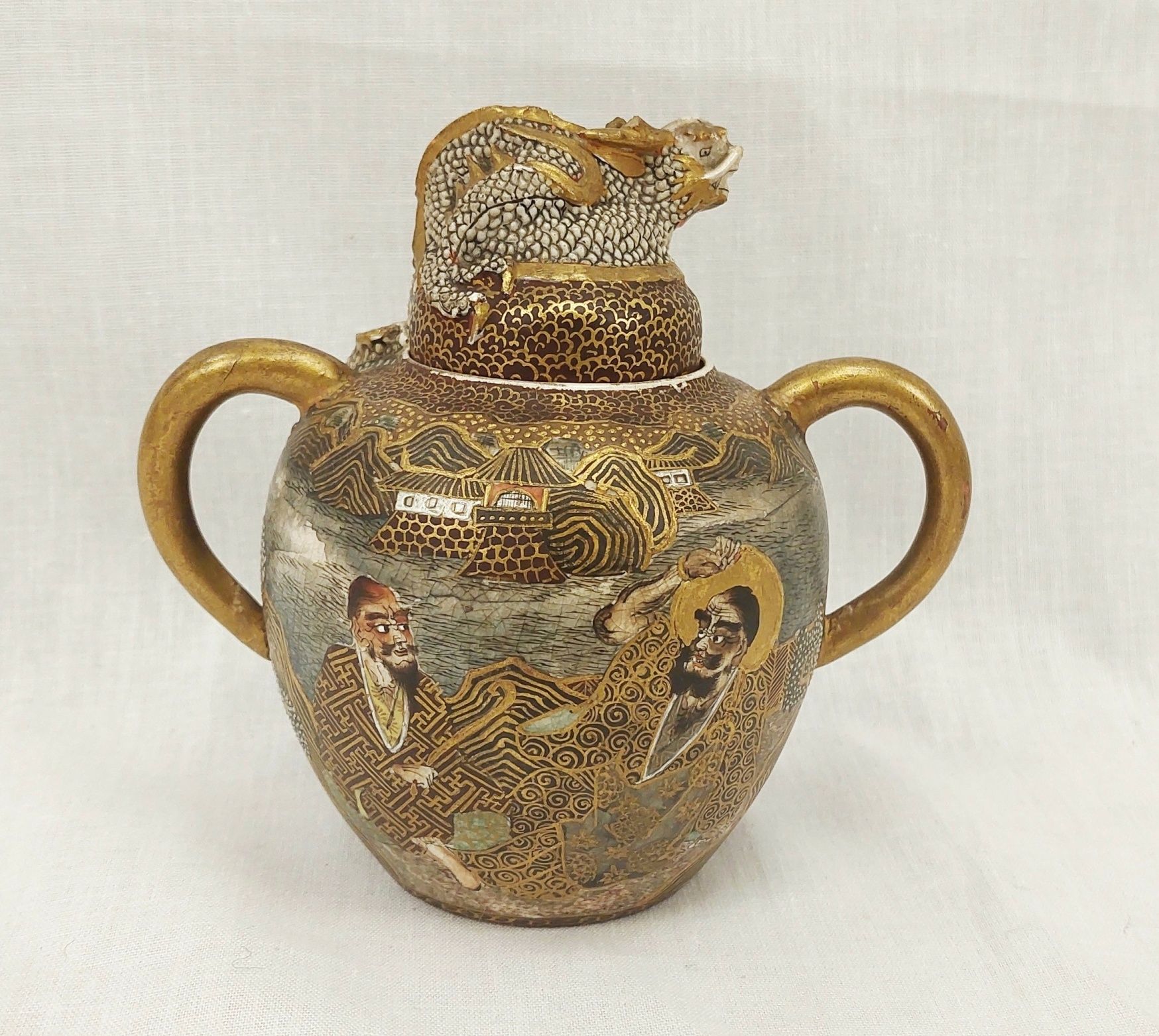 Signed Japanese Meiji Period Miniature Satsuma Pot - Image 2