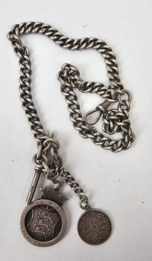 Sterling Silver Birmingham 1908 Albert Watch Chain