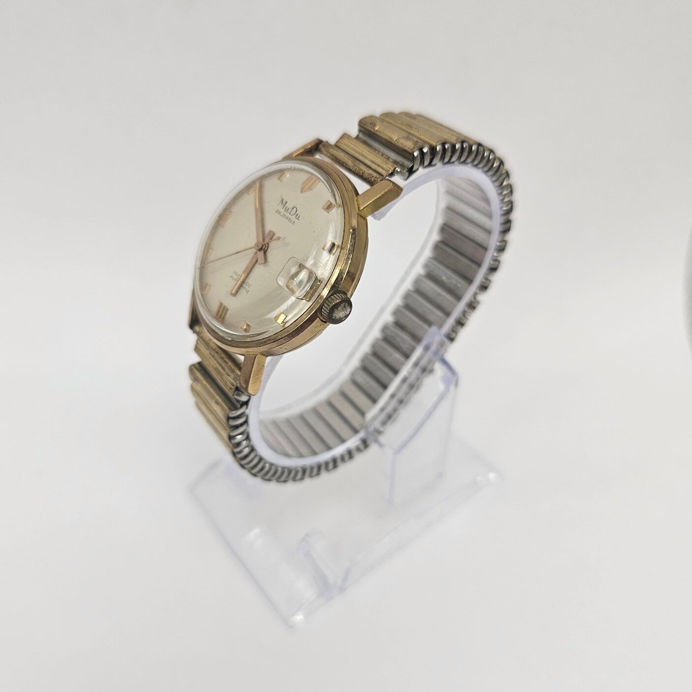 Vintage 1960s Automatic Mu Du Gold Plated Gents Watch - Image 3