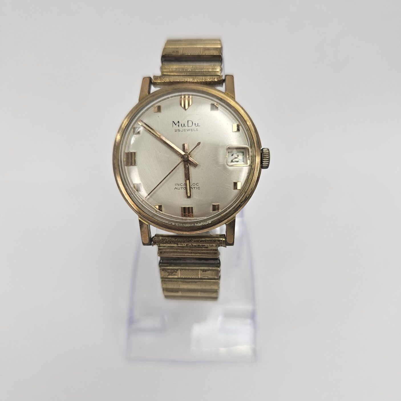 Vintage 1960s Automatic Mu Du Gold Plated Gents Watch - Image 2