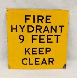 Vintage Enamel Metal Fire Hydrant Sign