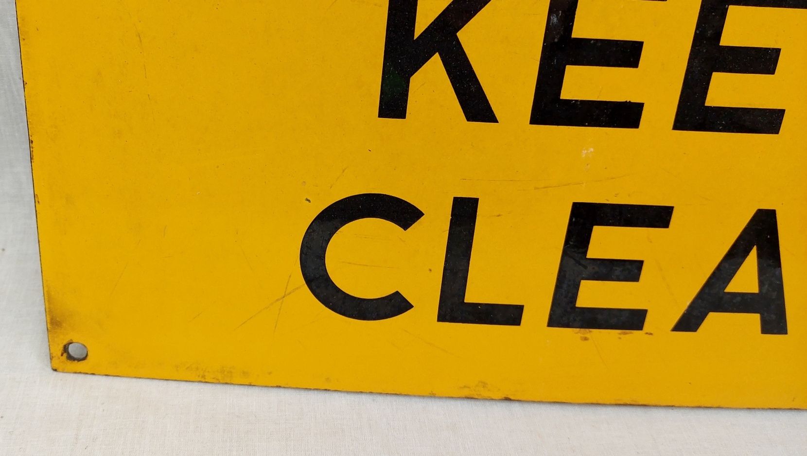 Vintage Enamel Metal Fire Hydrant Sign - Image 4