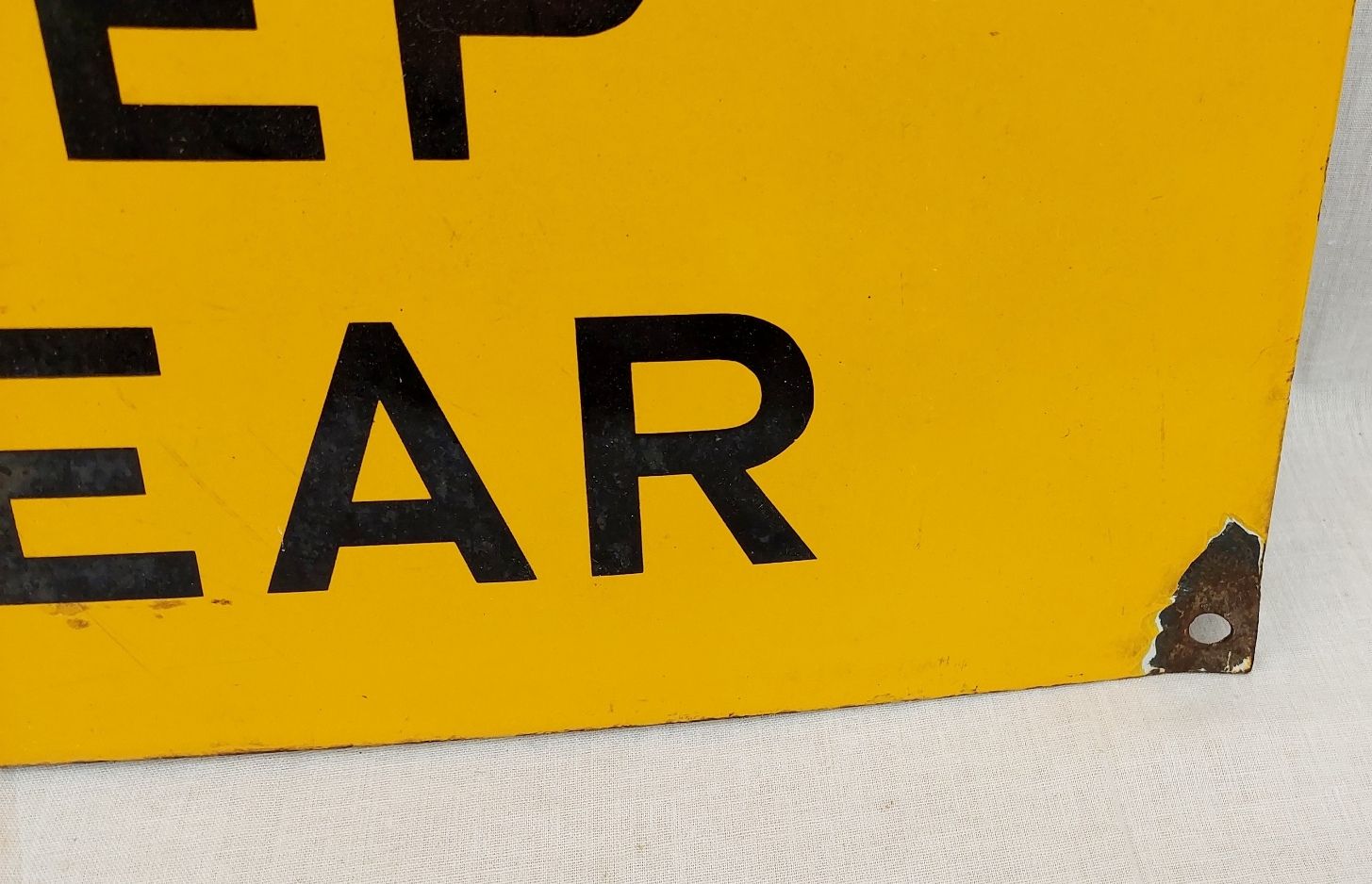 Vintage Enamel Metal Fire Hydrant Sign - Image 3