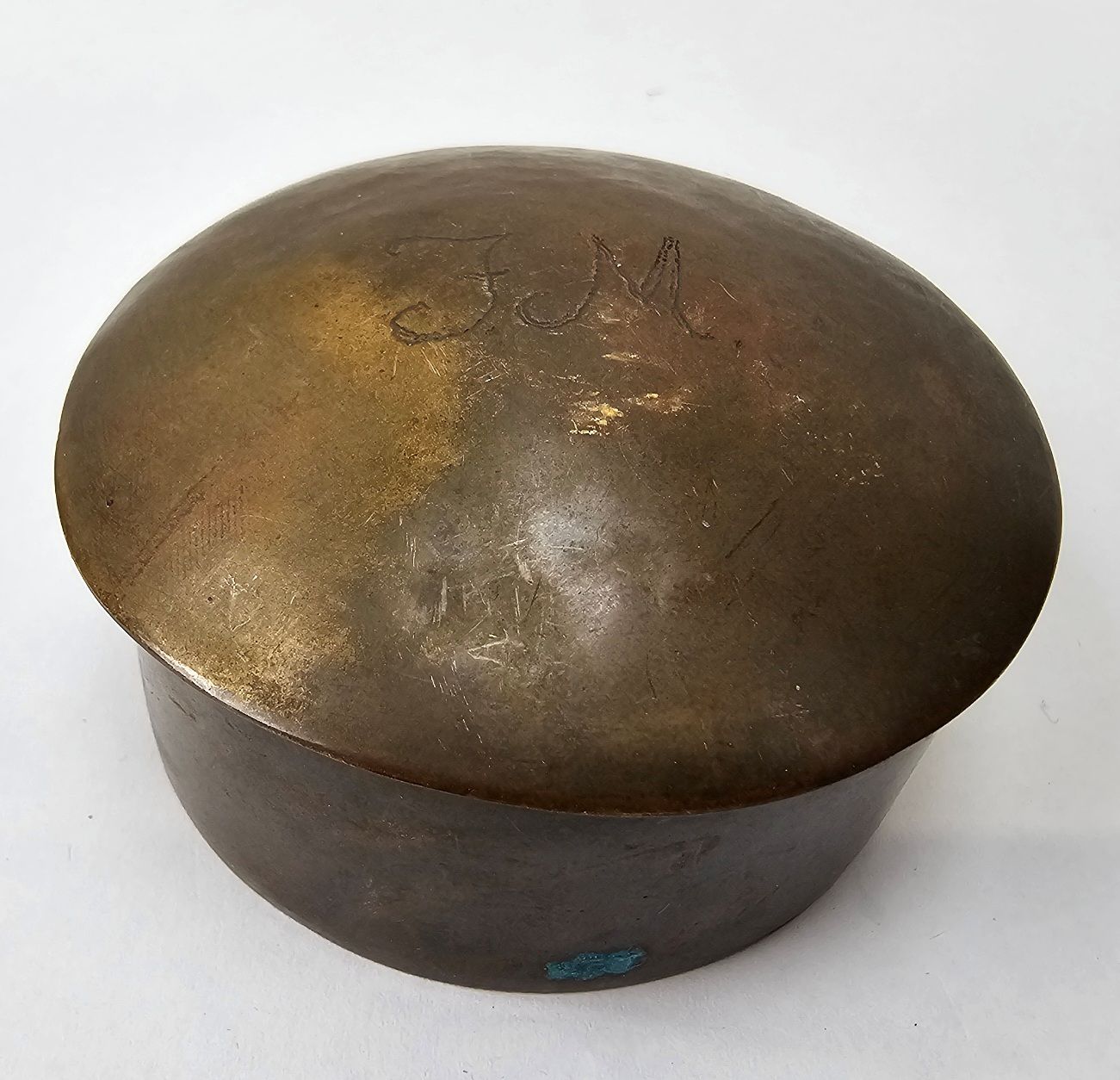 WW1 Trench Art Brass Lidded Tobacco Pot