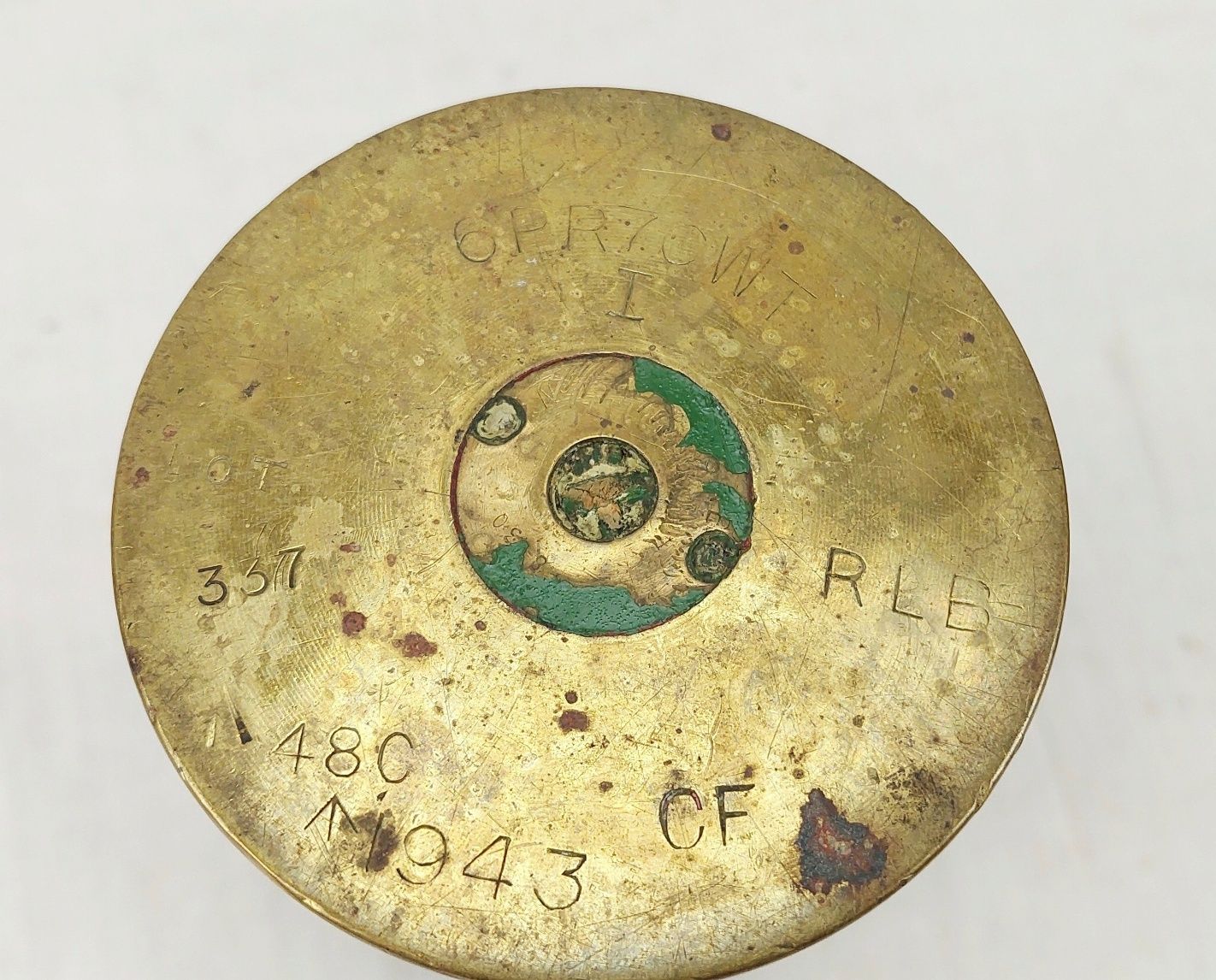 WW2 1943 6 Pounder Shell Case - Image 2