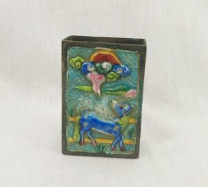 c1900 Chinese Enamelled Matchbox Cover