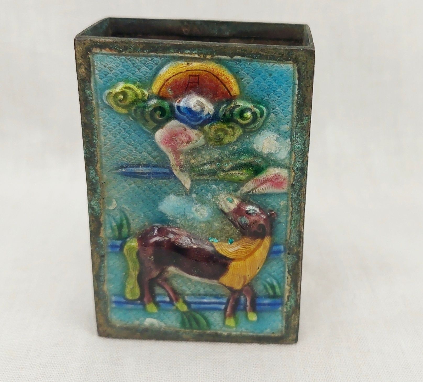c1900 Chinese Enamelled Matchbox Cover - Image 3